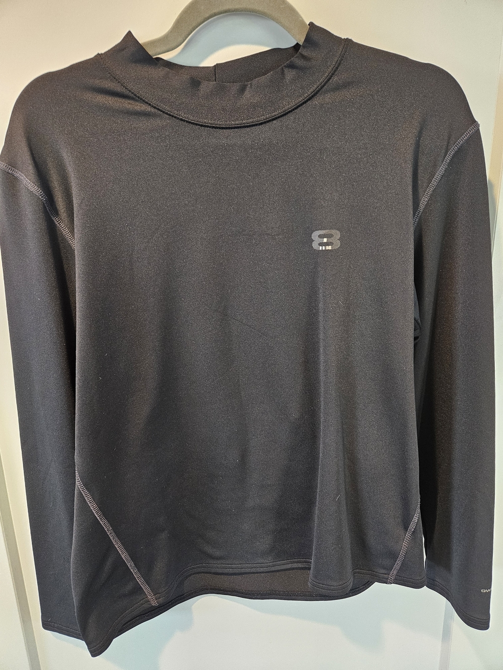 Layer 8 Black Long Sleeve Athletic Top Mock Neck Workout Shirt